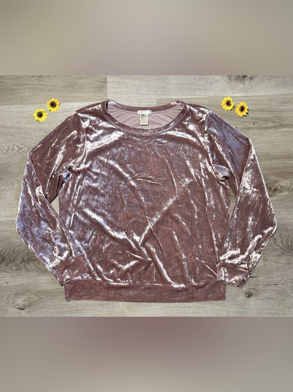 Matty M Crushed Velour Long-Sleeve Pullover Purple XL